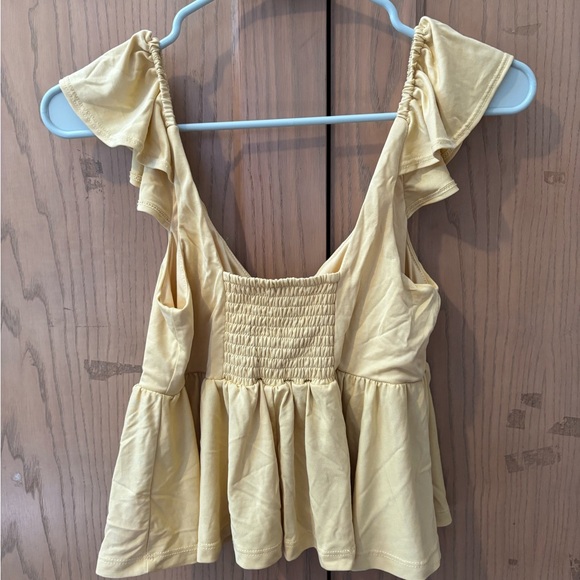 Yellow Ruffle Sleeve Top/Tank - Picture 2 of 7